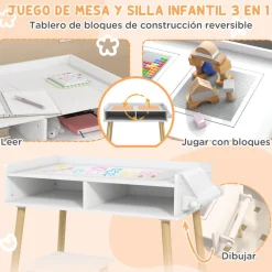 Homcom - Conjunto Mesa + silla con accesorios