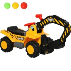 Homcom - Correpasillos 4 en 1 Excavadora Juguete HomCom