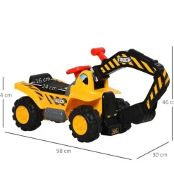 Homcom - Correpasillos 4 en 1 Excavadora Juguete HomCom