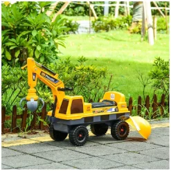 Homcom - Correpasillos camión excavadora 2 en 1