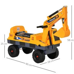 Homcom - Correpasillos camión excavadora 2 en 1