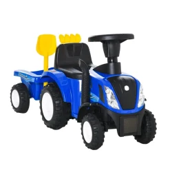 Homcom - Correpasillos Tractor con remolque y herramientas Azul