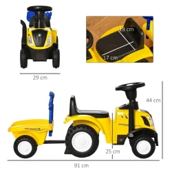 Homcom - Correpasillos Tractor con remolque