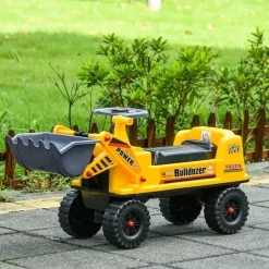 Homcom - Correpasillos Tractor Bulldozer Amarillo