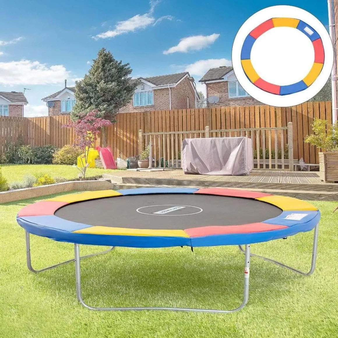 Homcom - Cubierta de protección para cama elástica Ø 305 cm multicolor