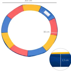 Homcom - Cubierta de protección para cama elástica Ø 305 cm multicolor