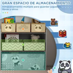 Homcom - Estantería para juguetes 6 cajas tela Gris