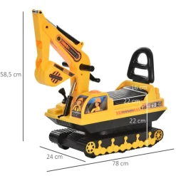 Homcom - Excavadora sin pedales con pala delantera