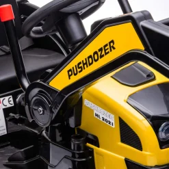 Homcom - Excavadora Tractor Vehículo de batería Amarillo