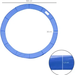 Homcom - Funda acolchada de protección borde camas elásticas 366 cm Azul