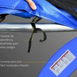 Homcom - Funda acolchada de protección borde camas elásticas 244 cm Azul