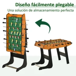 Homcom - Futbolín 22 jugadores y 2 marcadores Natural/Negro