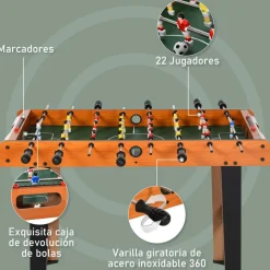 Homcom - Futbolín madera y negro