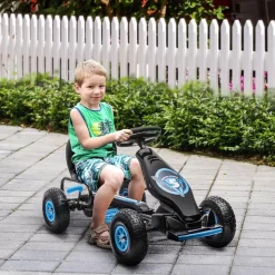 Homcom - Go Kart con pedales azul-negro