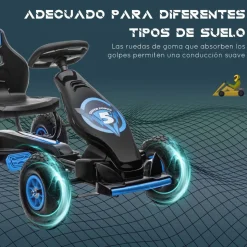 Homcom - Go Kart con pedales azul-negro