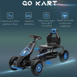 Homcom - Go Kart con pedales azul-negro