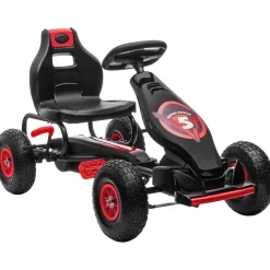 Homcom - Go Kart con pedales rojo-negro