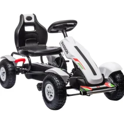 Homcom - Go Kart con pedales blanco-negro