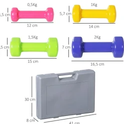 Homcom - Juego de 8 Mancuernas