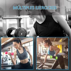 Homcom - Juego de 8 Mancuernas