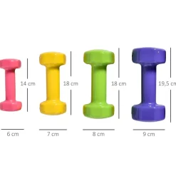 Homcom - Juego de 8 mancuernas hexagonales