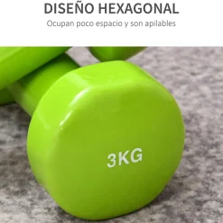 Homcom - Juego de 8 mancuernas hexagonales