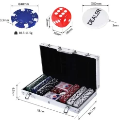 Homcom - Juego de Póker con 300 Fichas HomCom