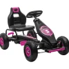 Homcom - Kart de pedales Negro/Rosa