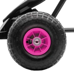 Homcom - Kart de pedales Negro/Rosa