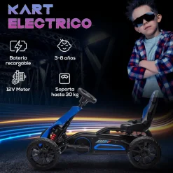 Homcom - Kart Eléctrico Azul