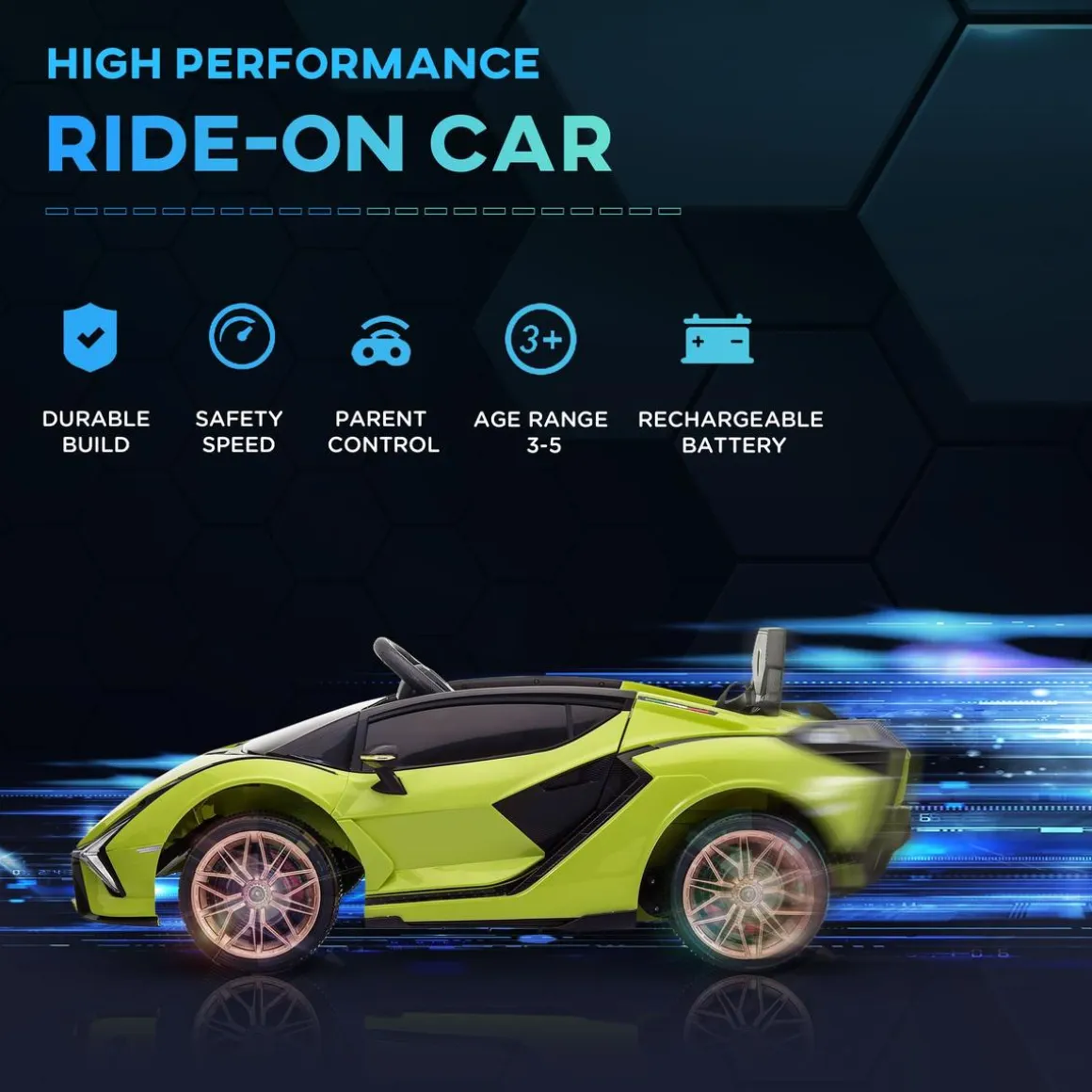 Homcom - Lamborghini SIAN eléctrico verde