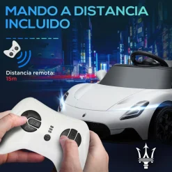 Homcom - Maserati MC20 eléctrico Blanco con mando