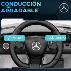 Homcom - Mercedes AMG GTR Batería con mando a distancia Blanco