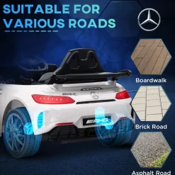 Homcom - Mercedes AMG GTR Batería con mando a distancia Blanco