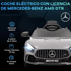 Homcom - Mercedes Benz AMG GTR eléctrico Plata con mando