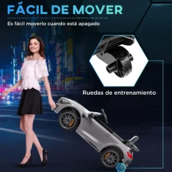 Homcom - Mercedes Benz AMG GTR eléctrico Plata con mando