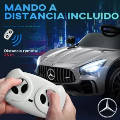 Homcom - Mercedes Benz AMG GTR eléctrico Plata con mando