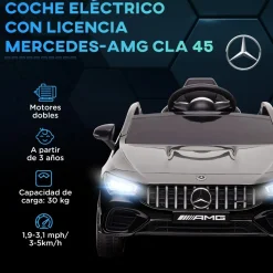 Homcom - Mercedes Benz AMG CLA 45 eléctrico Negro con mando