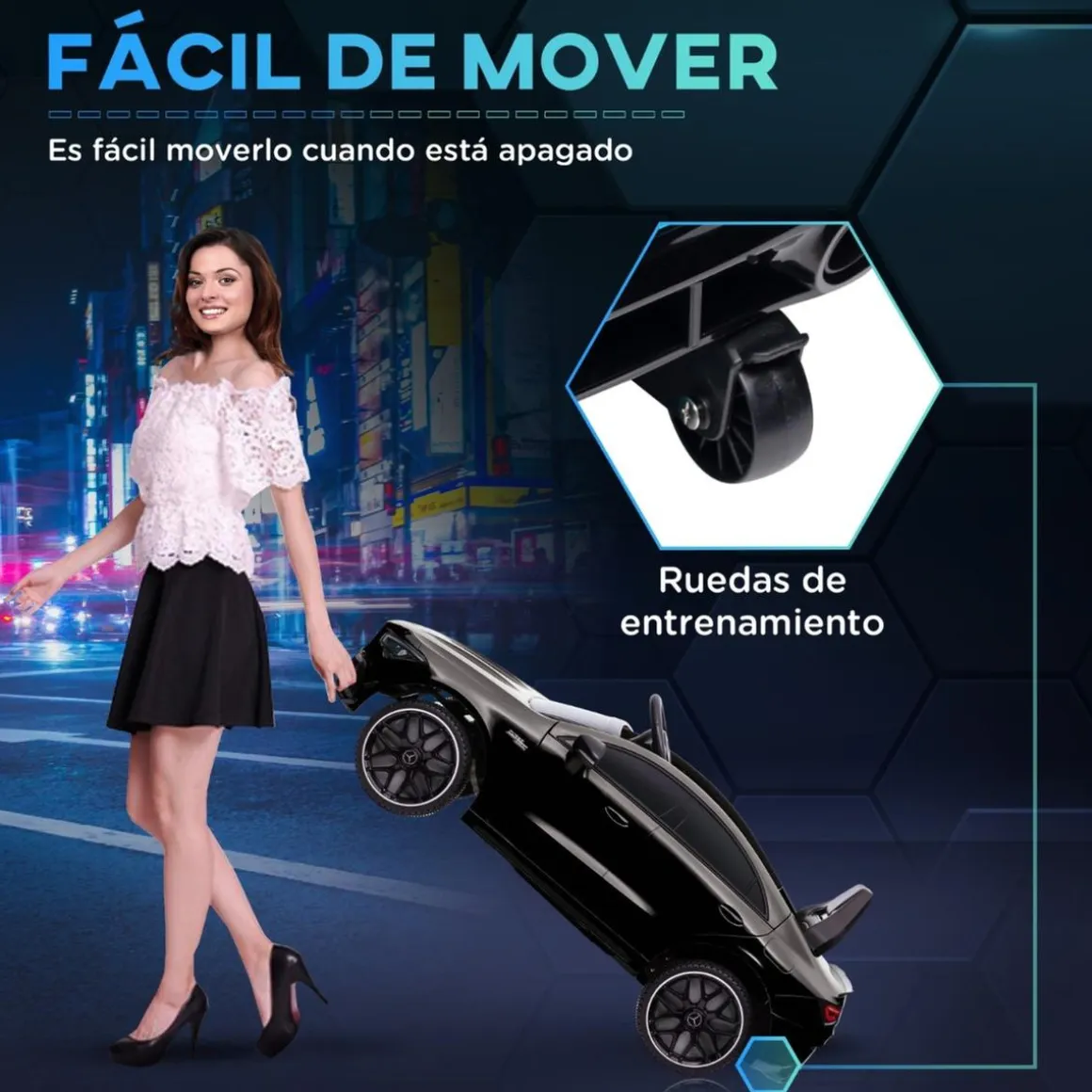 Homcom - Mercedes Benz AMG CLA 45 eléctrico Negro con mando