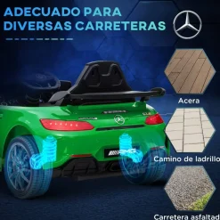 Homcom - Mercedes Benz AMG GTR eléctrico Verde con mando
