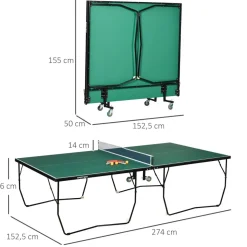 Homcom - Mesa de ping pong plegable
