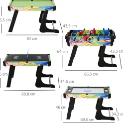 Homcom - Mesa multijuegos diseño 4 en 1