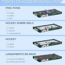 Homcom - Mesa multijuegos 6 en 1 plegable