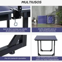 Homcom - Mesa Ping Pong plegable con red