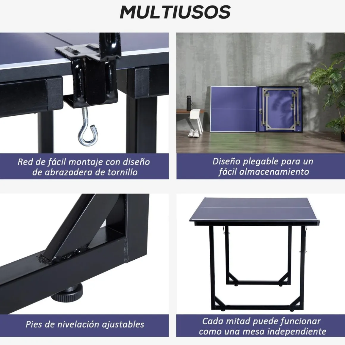 Homcom - Mesa Ping Pong plegable con red
