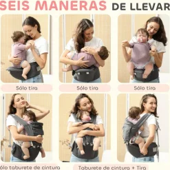 Homcom - Mochila portabebés ajustable