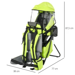 Homcom - Mochila porta-bebés verde 85 cm
