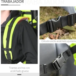 Homcom - Mochila porta-bebés verde 85 cm