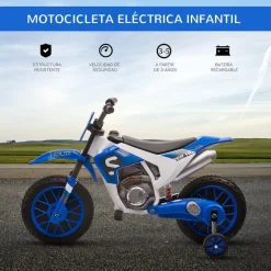 Homcom - Moto eléctrica azul-blanco