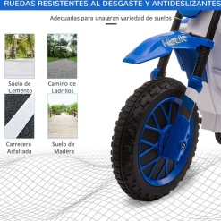 Homcom - Moto eléctrica azul-blanco